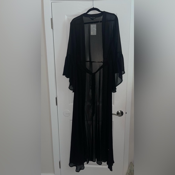 ❌SOLD❌NWT Tabria Majors Fashion To Figure Black Flowy Cover-Up - Picture 4 of 8